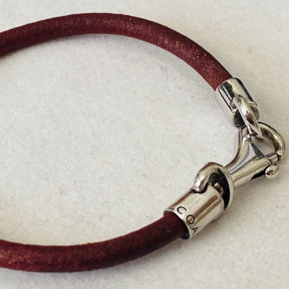 COACH 925 Sterling Silver and Leather Bracelet 7.5" - Picture 7 of 16